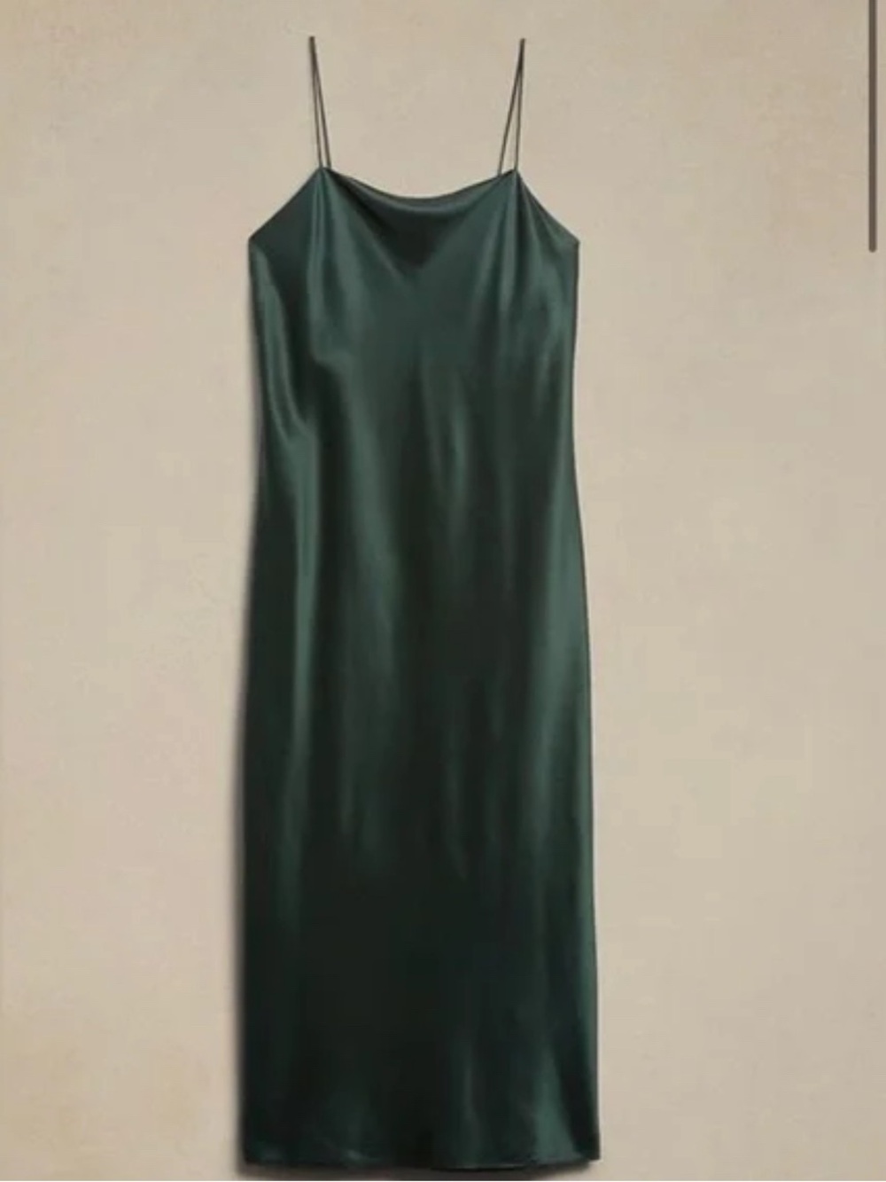 Banana Republic Emerald Green SILK Midi Slip Dress - Picture 2 of 2